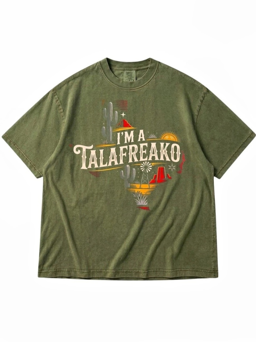 Comfort Colors Talafreako Graphic T-Shirt in Moss Green Like New
